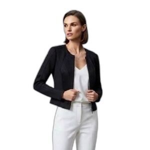 nwot GUESS Los Angeles women's black mesh scuba cropped jacket cutout back XS
